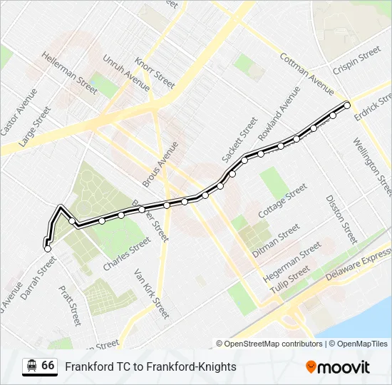 66 Bus Line Map