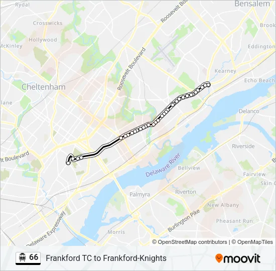 66 Bus Line Map