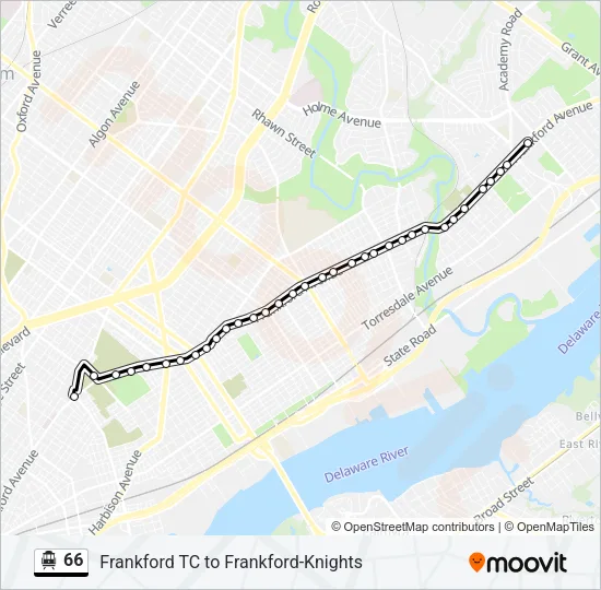66 Bus Line Map