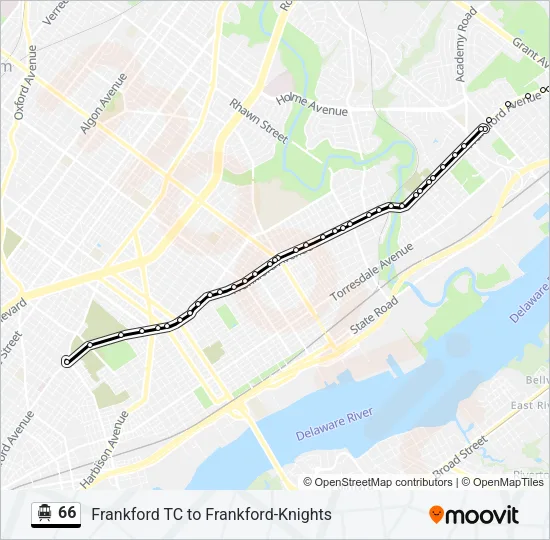 66 Bus Line Map