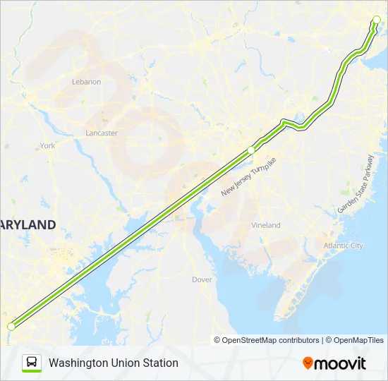 FLIXBUS 2601 Bus Line Map
