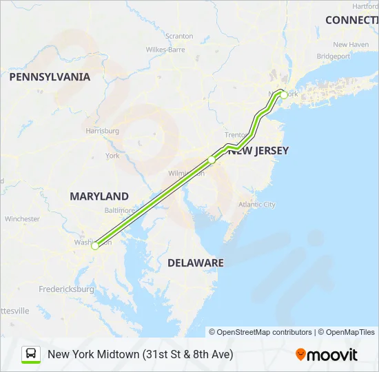 FLIXBUS 2601 Bus Line Map