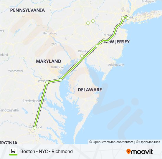 FLIXBUS 2605 bus Line Map