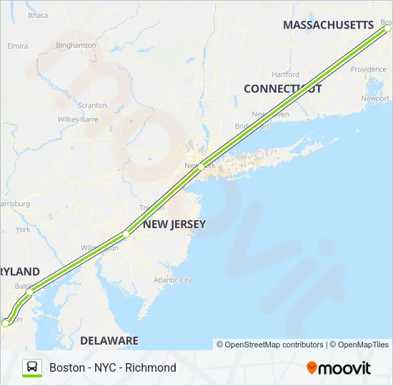 FLIXBUS N2605 Bus Line Map