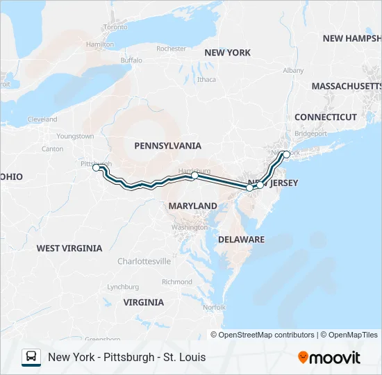 GREYHOUND US0421 Bus Line Map