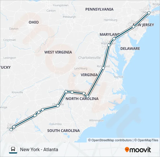 GREYHOUND US0670 Bus Line Map