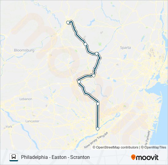 GREYHOUND US0340S bus Line Map