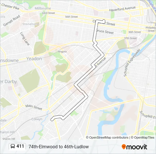 411 Bus Line Map