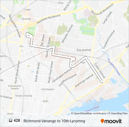 428 Bus Line Map