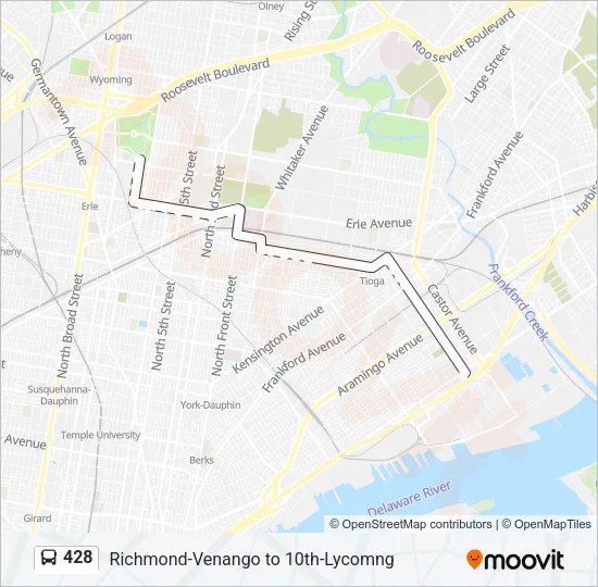 428 Bus Line Map