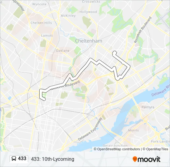 433 Bus Line Map