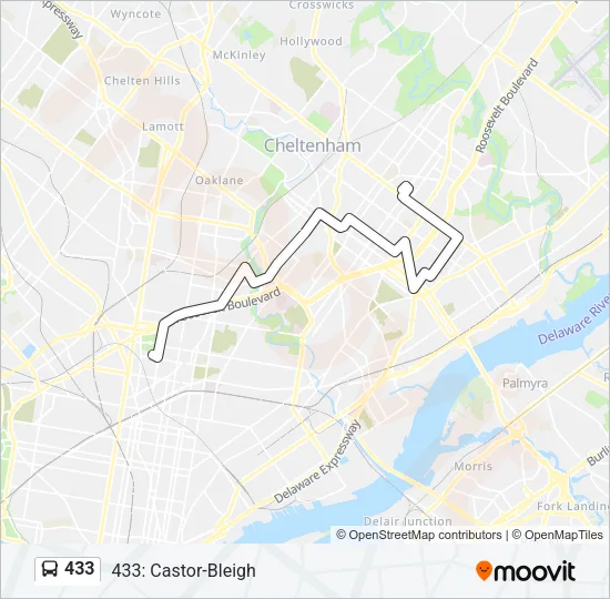 433 Bus Line Map