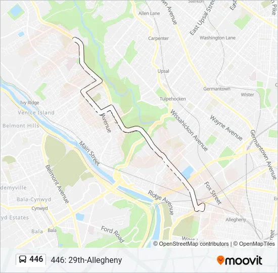 446 Bus Line Map