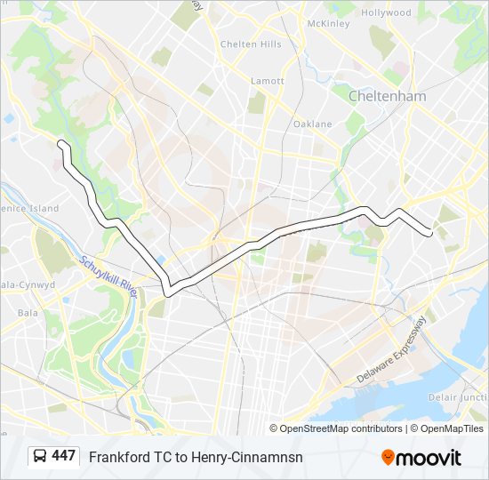 447 bus Line Map