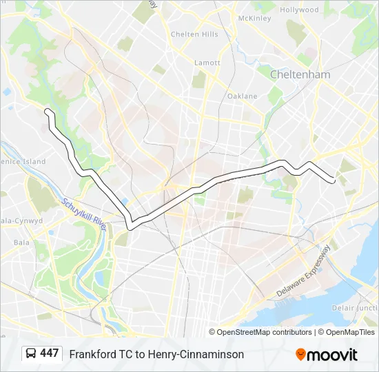 447 Bus Line Map