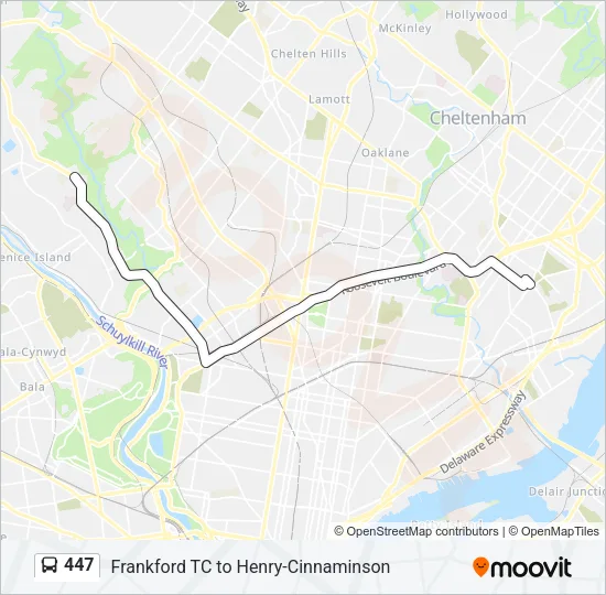 447 Bus Line Map