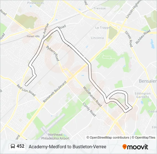 452 Bus Line Map