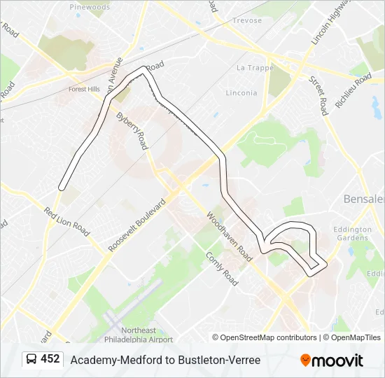 452 Bus Line Map