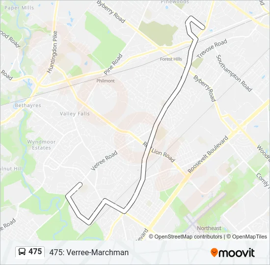 475 Bus Line Map
