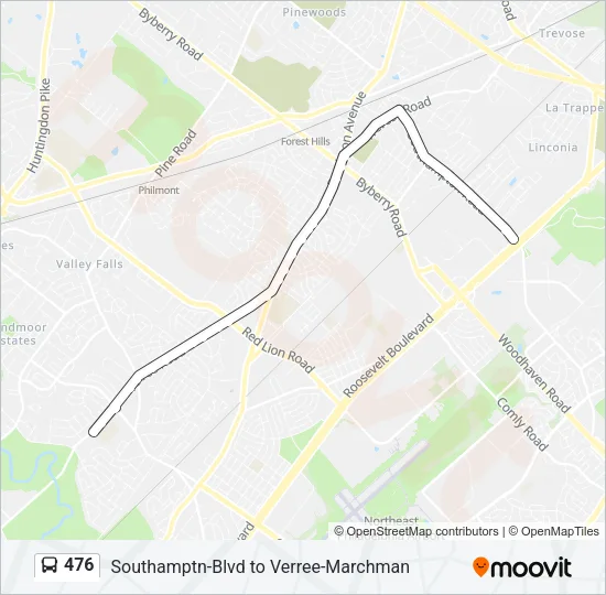476 Bus Line Map