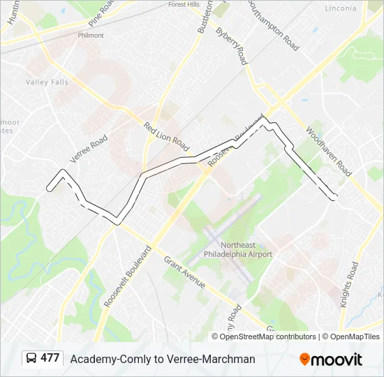 477 Bus Line Map