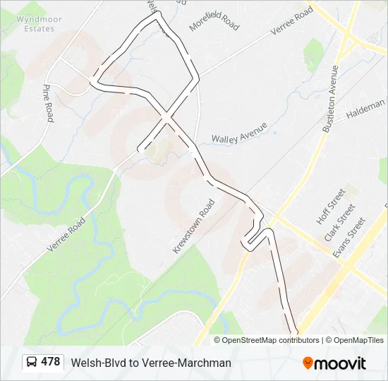 478 Bus Line Map