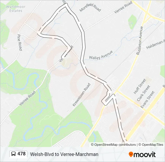 478 Bus Line Map