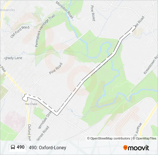 490 Bus Line Map