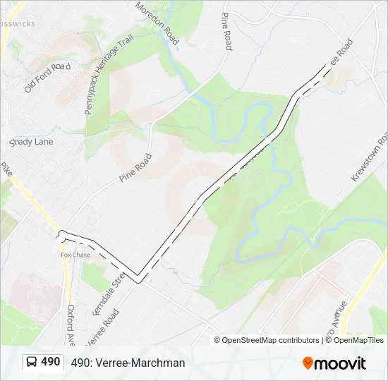 490 Bus Line Map