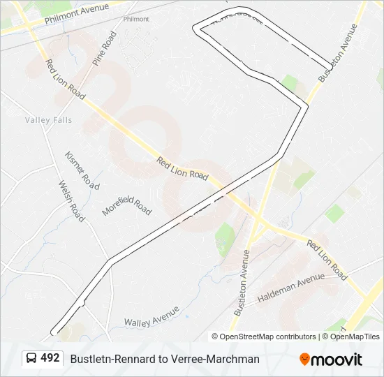 492 Bus Line Map
