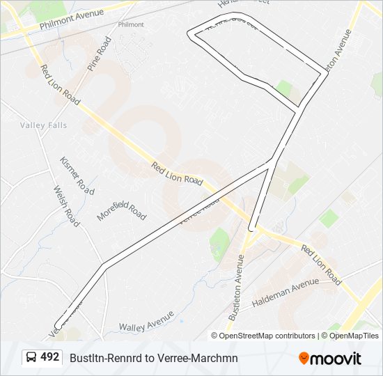 492 Bus Line Map