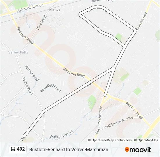 492 Bus Line Map