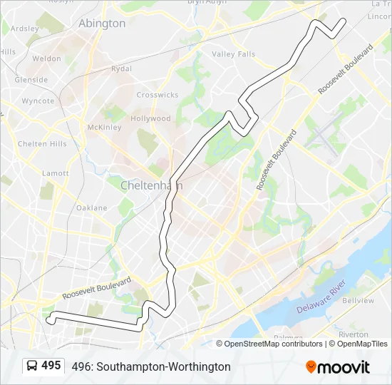 495 Bus Line Map