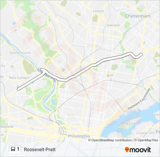 1 Bus Line Map