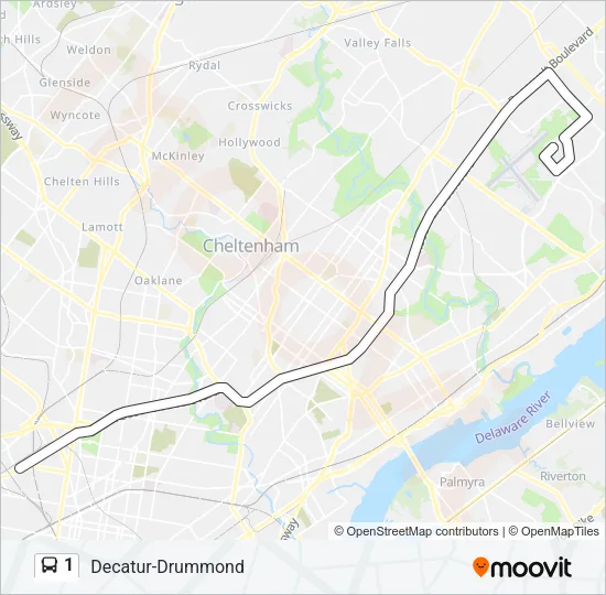 1 Bus Line Map