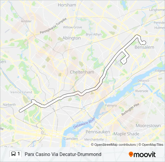1 Bus Line Map