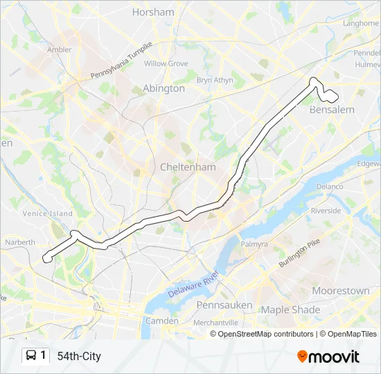1 Bus Line Map