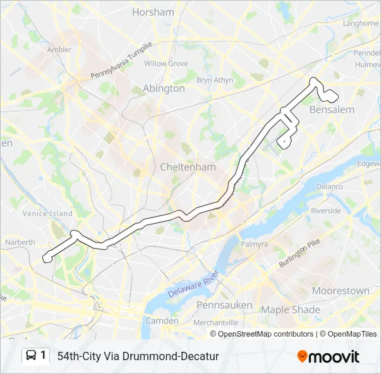 1 Bus Line Map