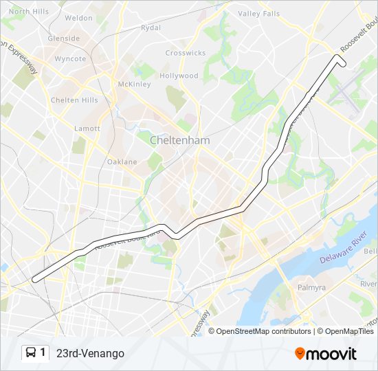 1 bus Line Map