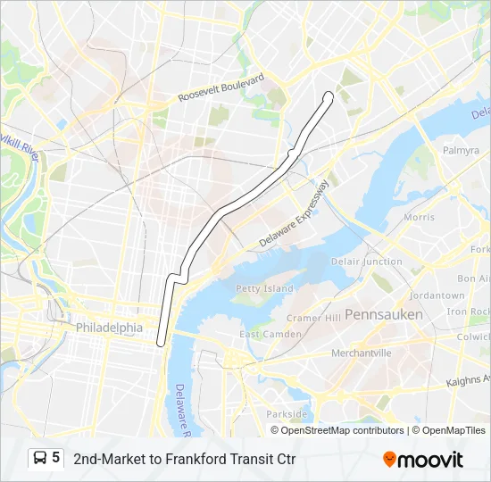 5 Bus Line Map