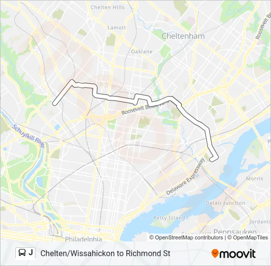 J Bus Line Map