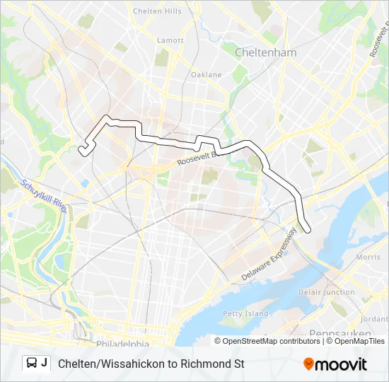 J Bus Line Map