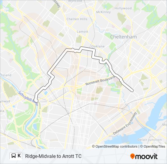 K Bus Line Map