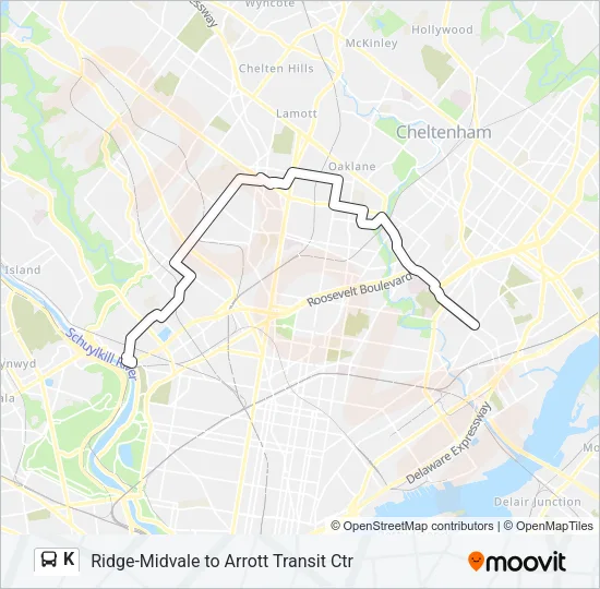 K Bus Line Map