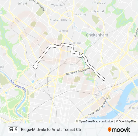 K Bus Line Map