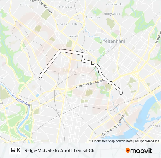 K Bus Line Map