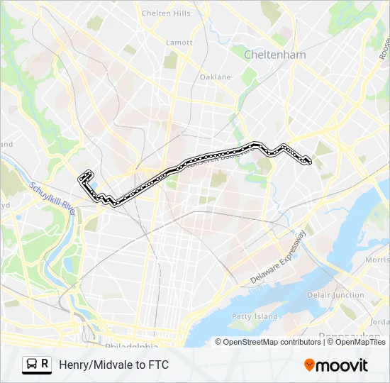 R Bus Line Map