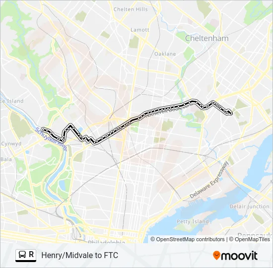 R Bus Line Map