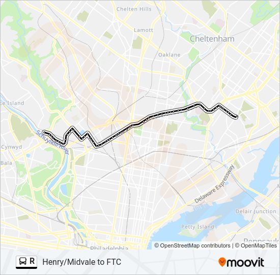 R Bus Line Map