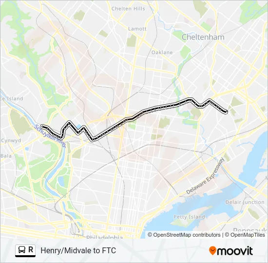R Bus Line Map